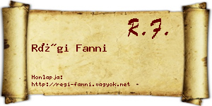Régi Fanni névjegykártya