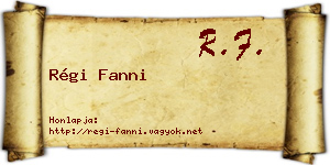 Régi Fanni névjegykártya